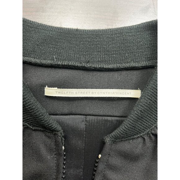 Twelfth Street by Cynthia Vincent Jacket Womens Small Wool Zip Bomber Style 5042 - Picture 9 of 12
